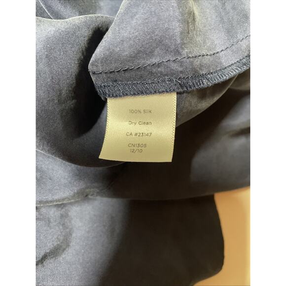 Talbots Small 100% Silk Midi Smocked Waist Navy Skirt-Preppy/Capsule/Has Pockets - Picture 5 of 5